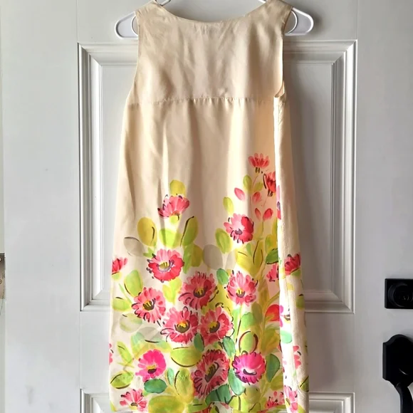 Garnet Hill 100% Silk Floral Midi Dress - Picture 3 of 6